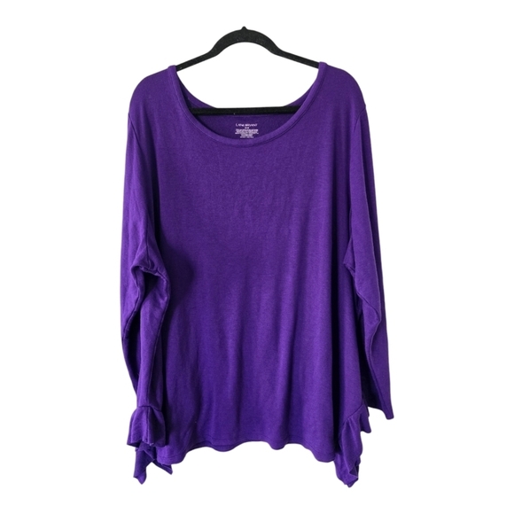 Lane Bryant Blouse Sz 26/28 Plus Women Purple Stretchy Casual - Picture 1 of 10